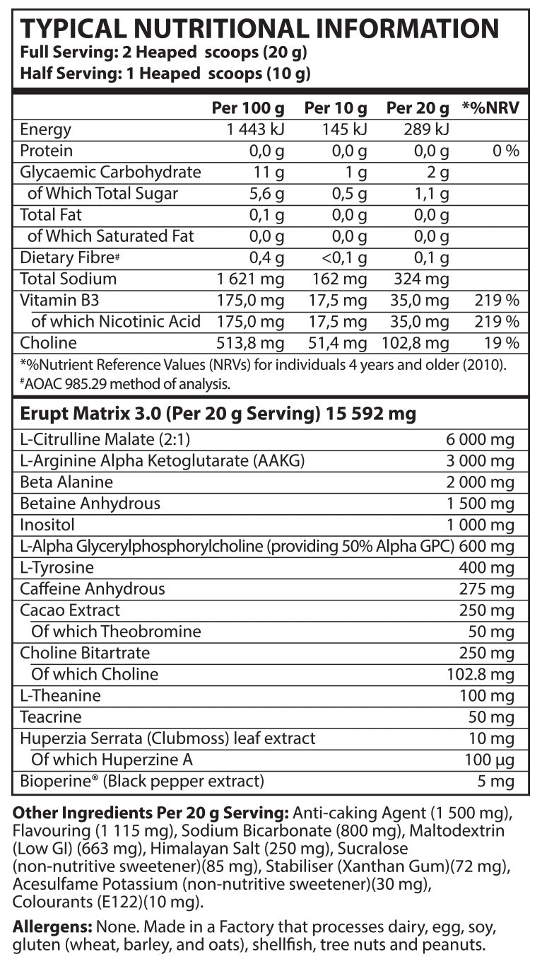 NutriCon Erupt Pre-Workout Powder