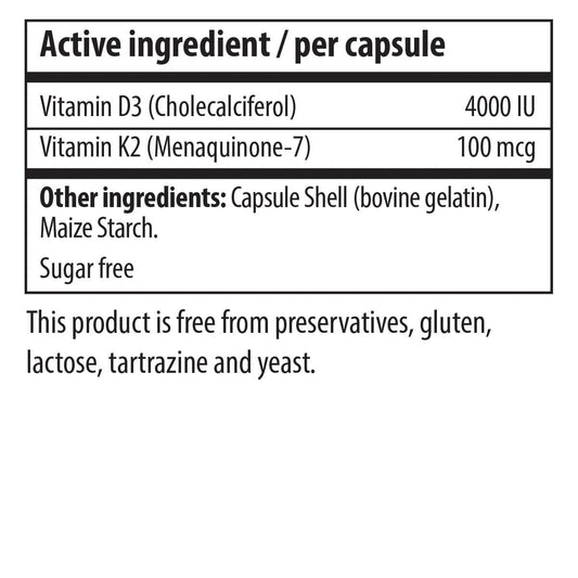 NutriCon Vitamin D3+K2 Complex Capsules